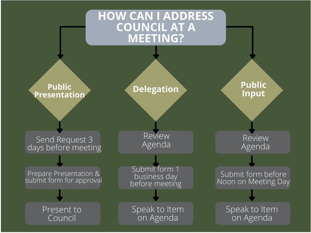 How Can I Address Council at a Meeting?