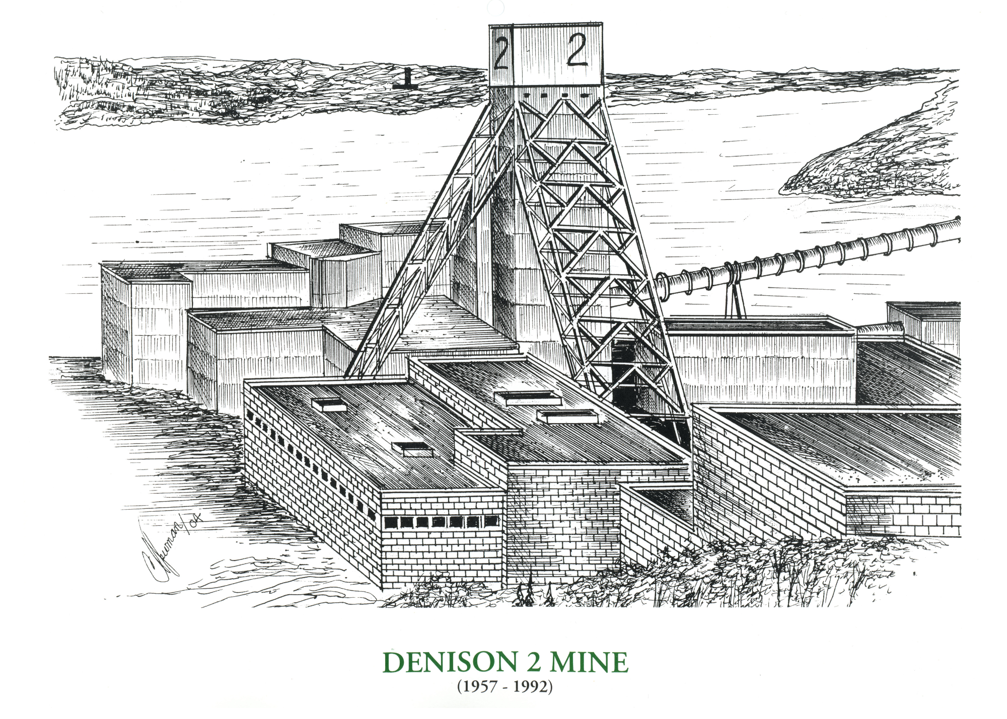 Artwork of Denison II Mine