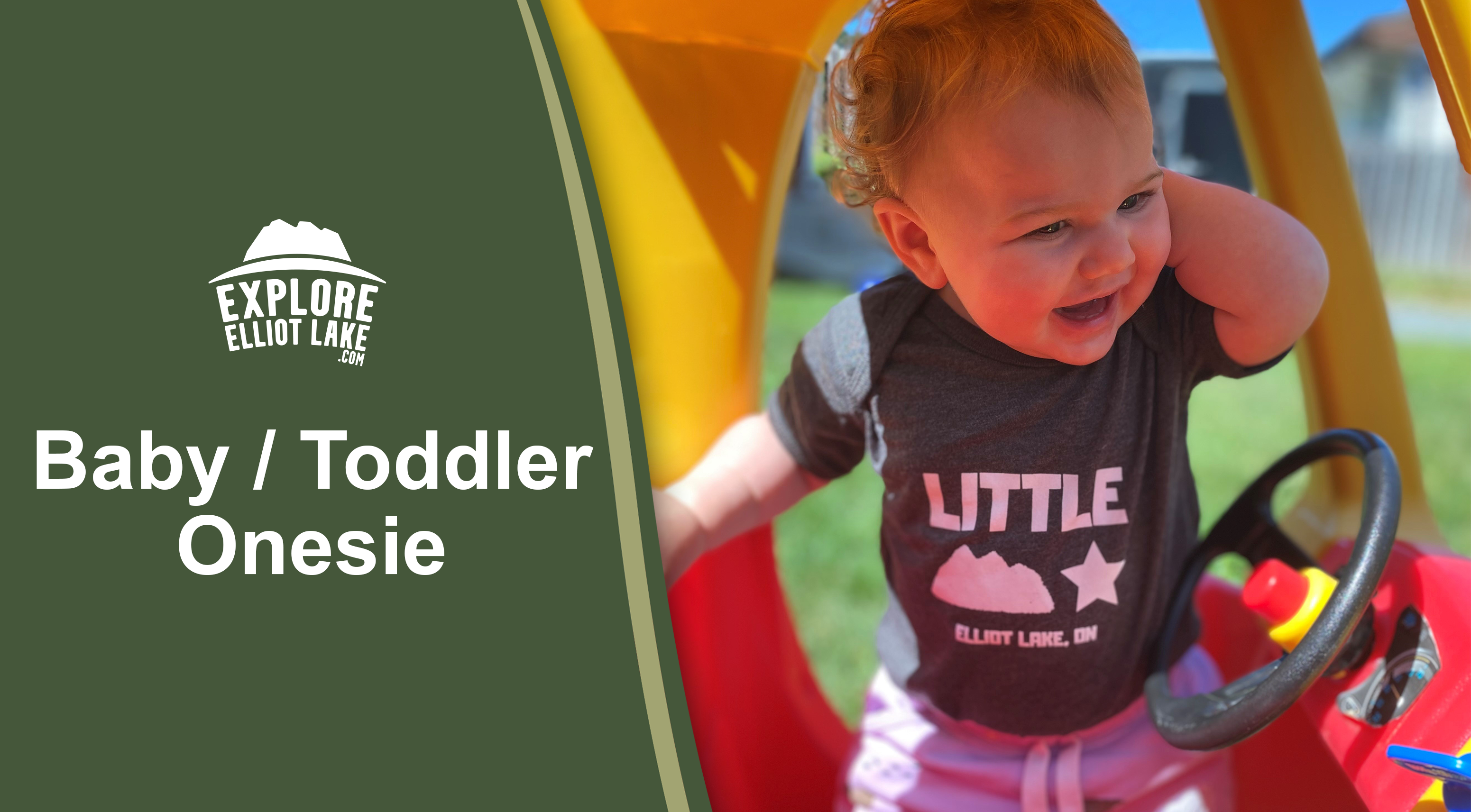 baby girl wearing elliot lake onesie